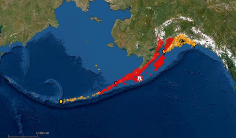 Potężne trzęsienie ziemi na Alasce. Alarm przed tsunami