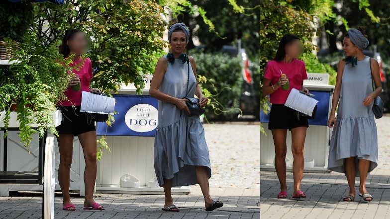 Anna Wendzikowska maszeruje do obitego porsche w klapkach Diora