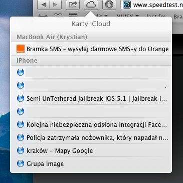 Karty iCloud - jak szybko przełączać między kartami iOS/OS X w Safari 2