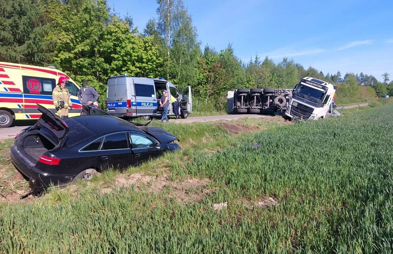 Ciężarówka wymusiła pierwszeństwo. Jedna osoba ranna