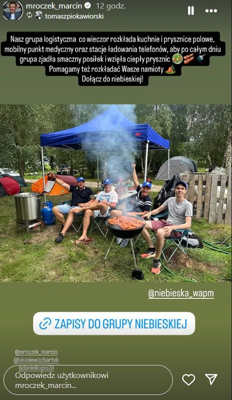 Marcin Mroczek bierze udział w pielgrzymce