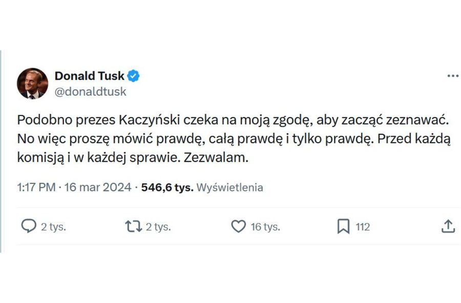 Donald Tusk odpowiedział na słowa Jarosława Kaczyńskiego