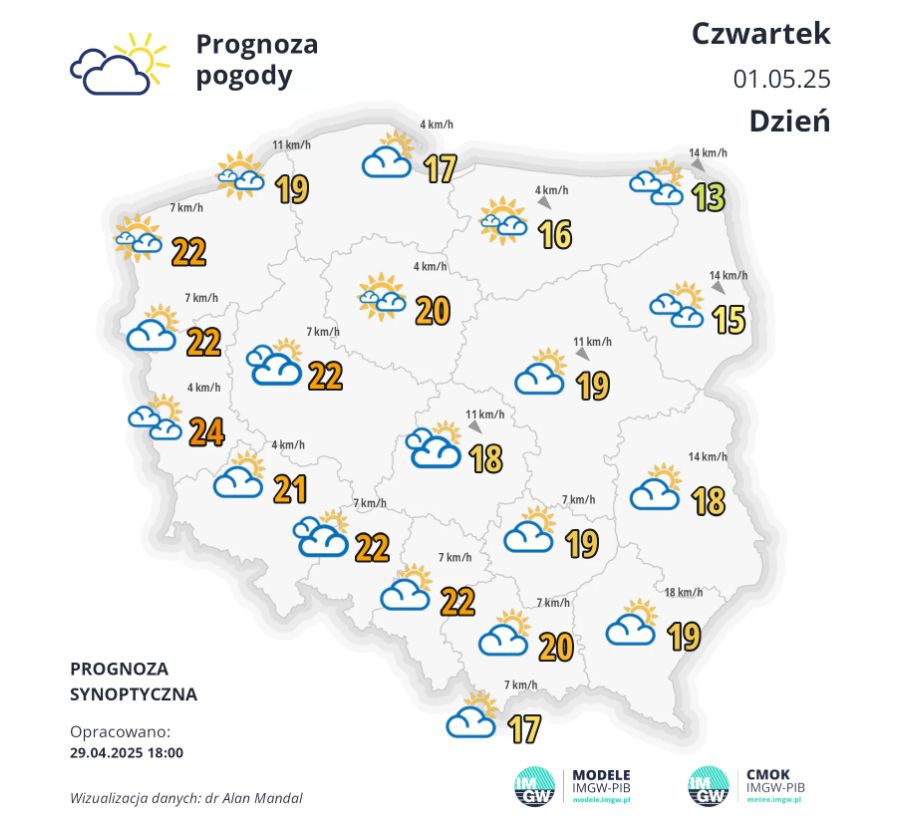 Czy 1 maja można spodziewać się słonecznej aury?