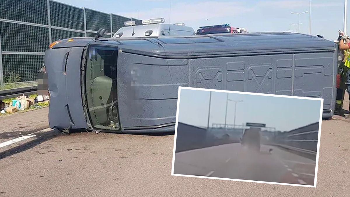 Oto skutki wypadku z nagrania