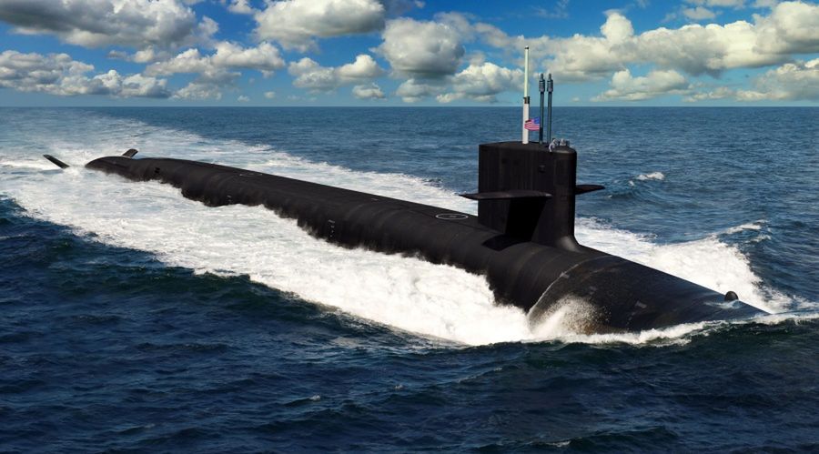 Położenie stępki w General Dynamics Electric pod okręt podwodny USS Wisconsin