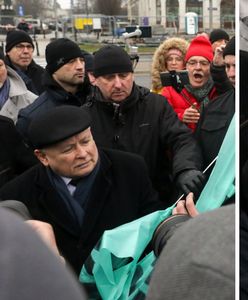Incydent na miesięcznicy smoleńskiej. Prezes PiS wyrwał baner
