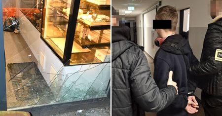 Nocne włamanie do saloniku piekarniczego przy Zana. Pijany 20-latek wybił szybę, by zjeść ciastka