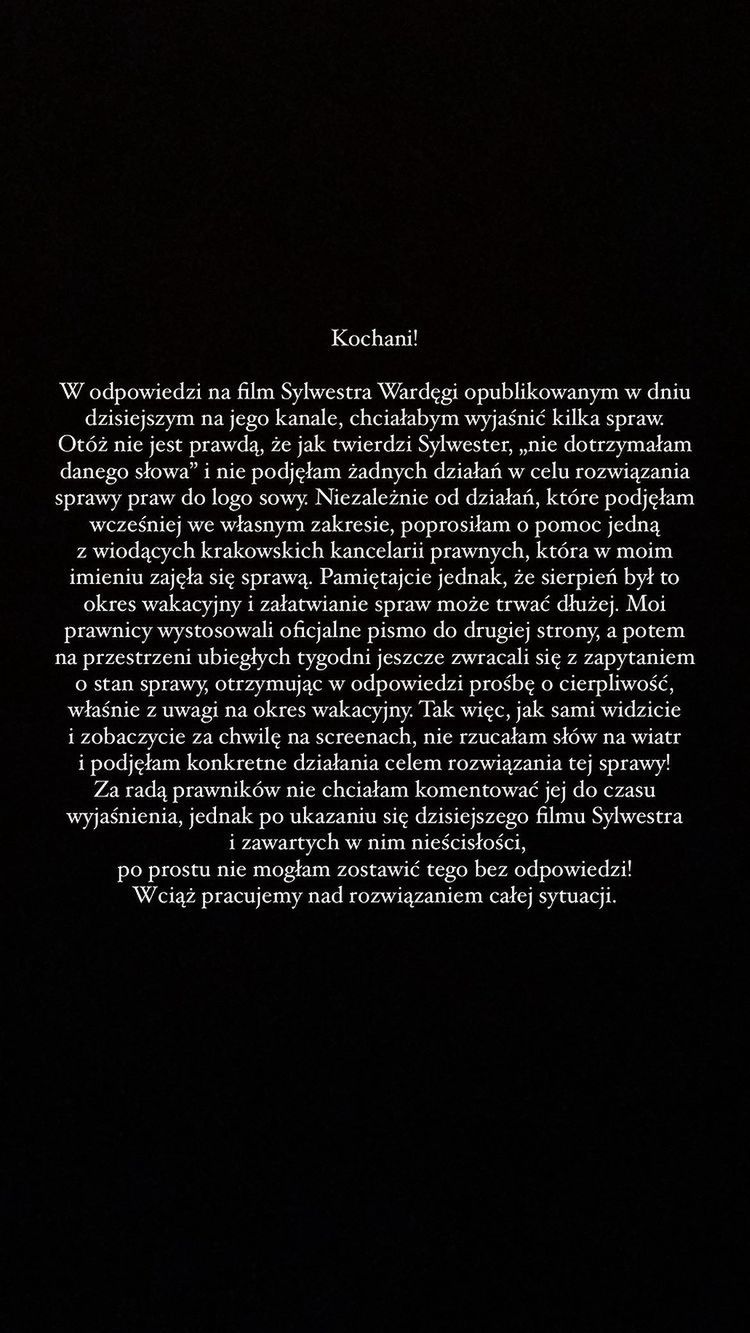 Wersow odpowiedziała na zarzuty Sylwestra Wardęgi