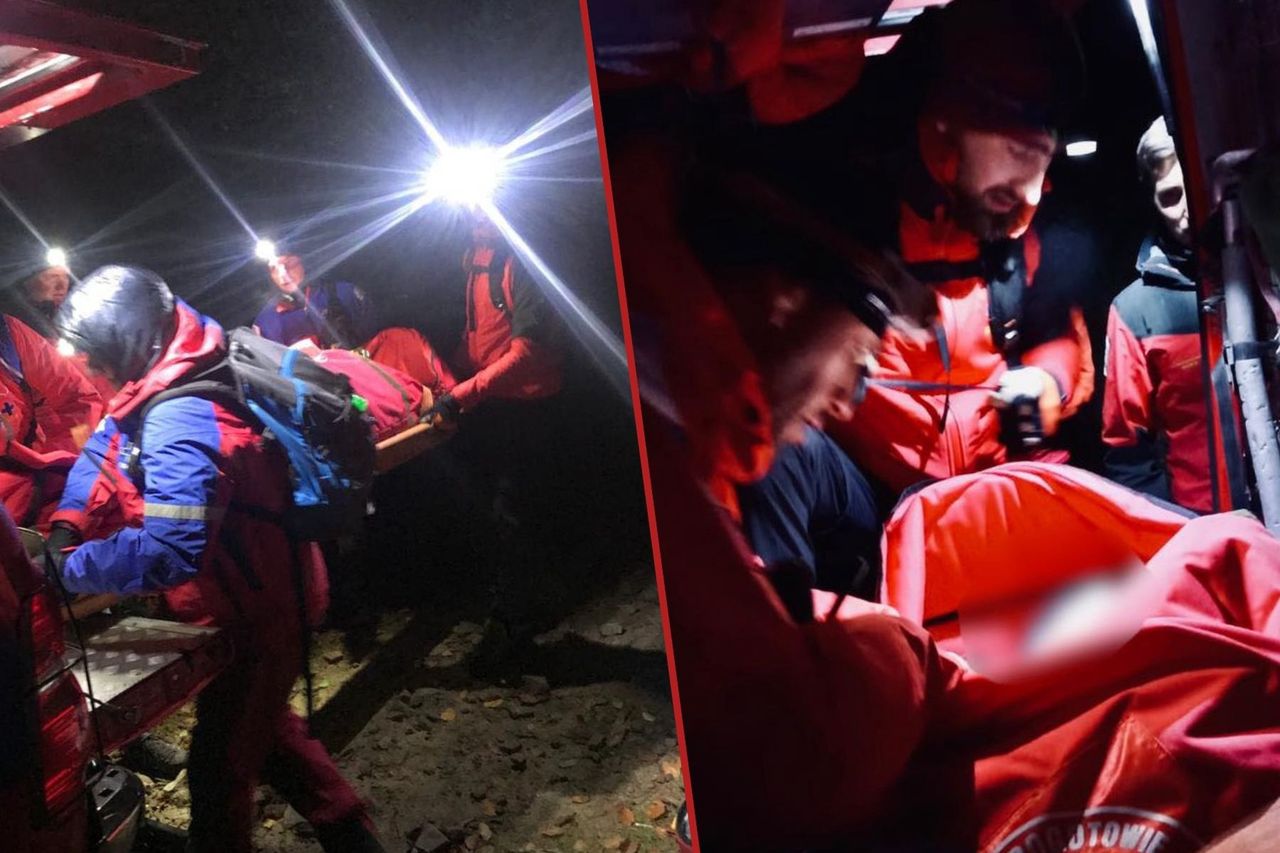 Nocna akcja GOPR w rejonie Błatniej (Beskid Śląski) 