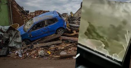 Czechy. Tornado przeszło przez jej dom. Wszystko nagrała. Leciały szyby [WIDEO]
