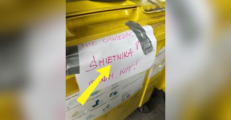 Karteczka na śmietniku. Ostra reakcja. "Nie powinno się zdarzać"