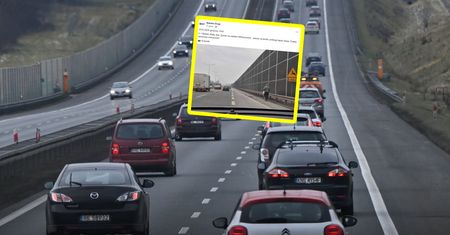 "Masakra". Taki widok na S1. Od razu zrobił zdjęcie
