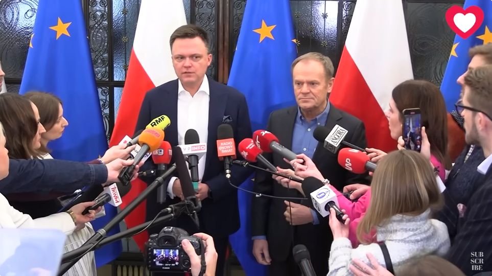 Konferencja Szymona Hołowni i Donalda Tuska