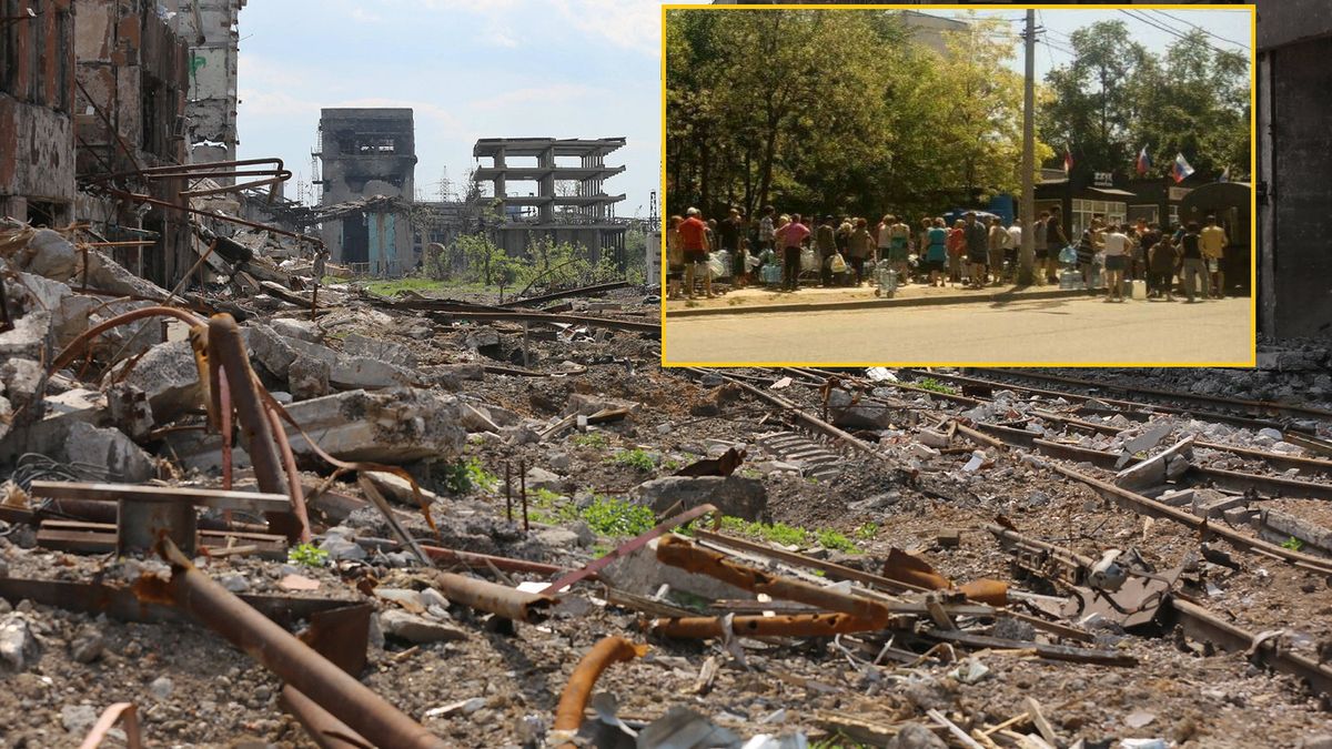 Mieszkańcy Mariupola ustawiają się w długich kolejkach po wodę pitną 