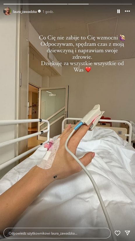 Laura Zawadzka w szpitalu