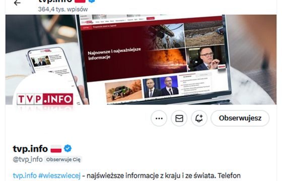 TVP Info odzyskało profil w X
