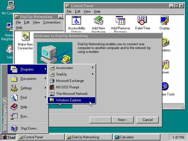 Windows 95 miał zapewnić wygodny dostęp do Internetu