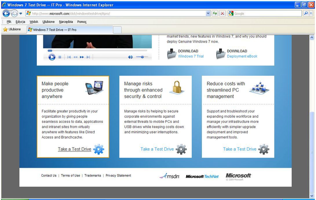 Przetestuj Windows 7 w oknie przeglądarki! 2