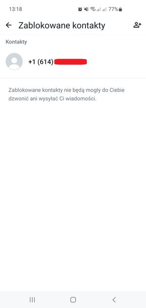 Zablokowane kontakty w ustawieniach WhatsAppa