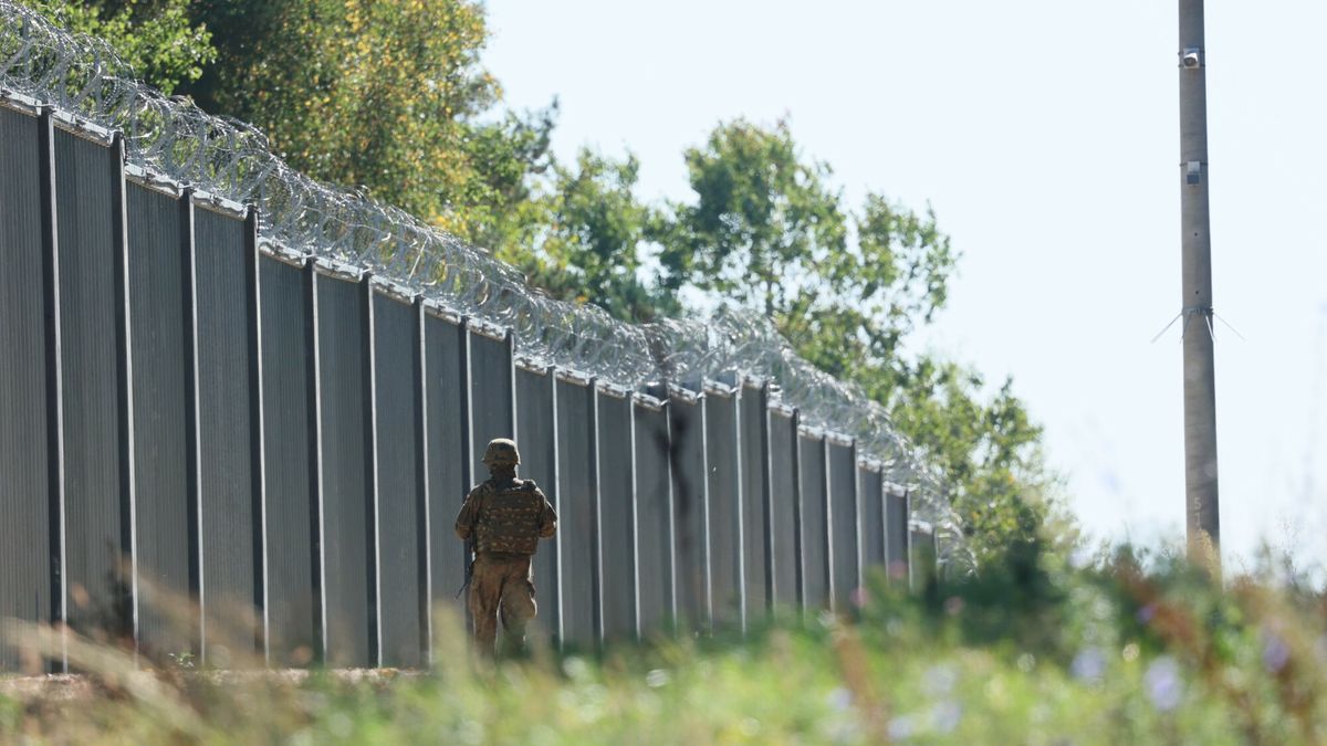 Zapora na granica w pobliżu Krynek.