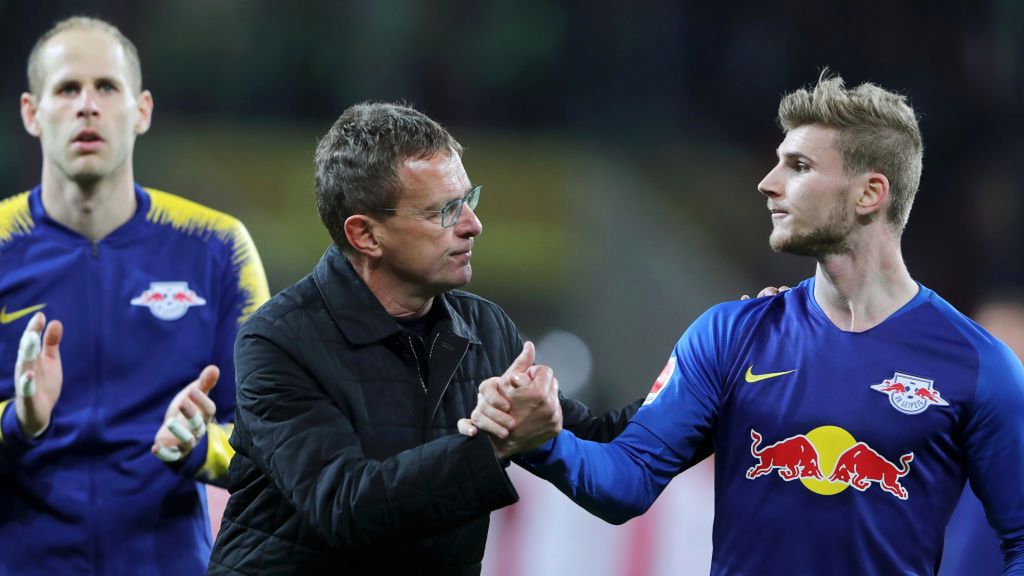 Getty Images / Simon Hofmann/Bongarts / Na zdjęciu od lewej: Ralf Rangnick i Timo Werner