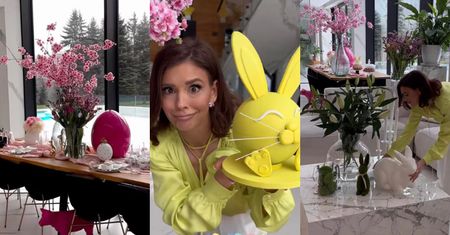 Klaudia Halejcio udekorowała willę na Wielkanoc: ogromne, różowe jaja, złote zające i porcelanowe barany (ZDJĘCIA)
