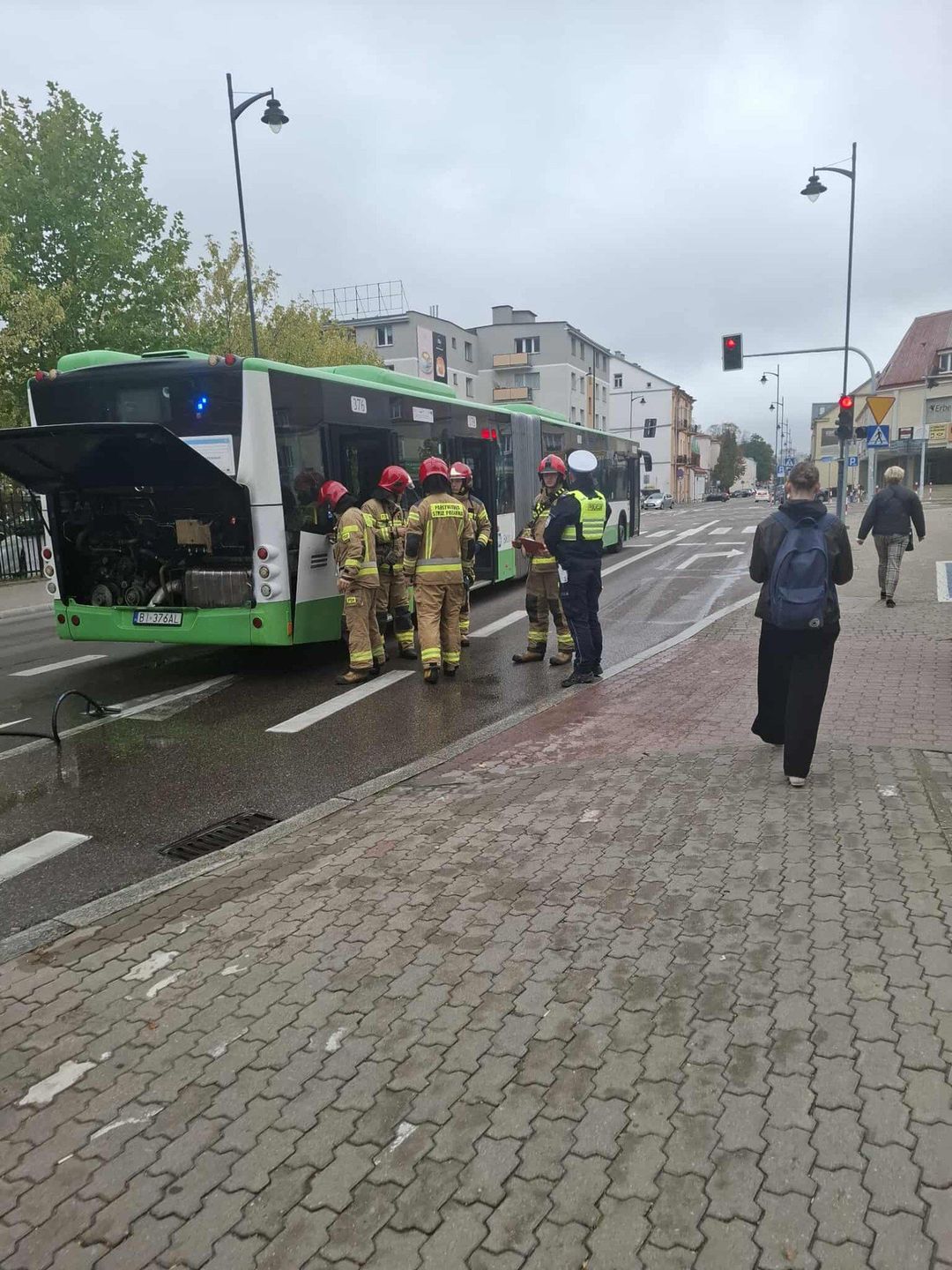Pożar autobusu w Białymstoku