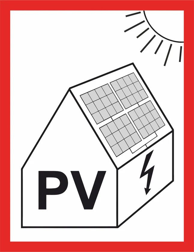 Naklejka informująca o instalacji fotowoltaicznej