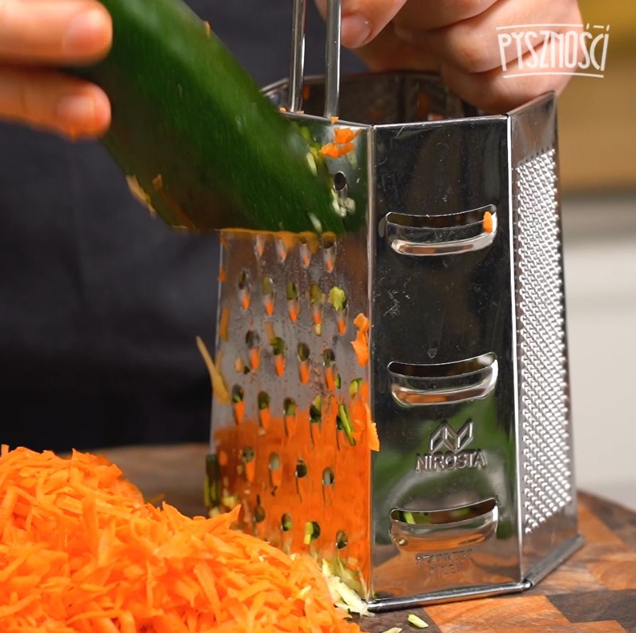 Grate the vegetables.