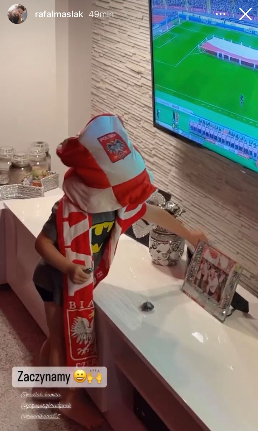 Syn Rafała Maślaka - kibicuje Polsce | fot. Instagram.com/rafalmaslak