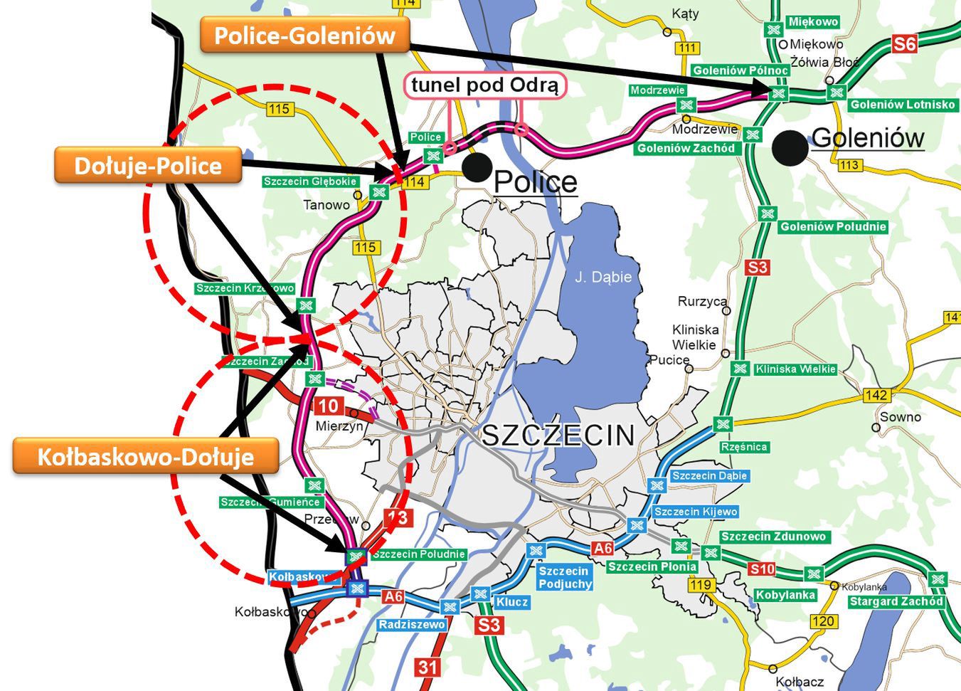 Zachodnia Obwodnica Szczecina na mapie