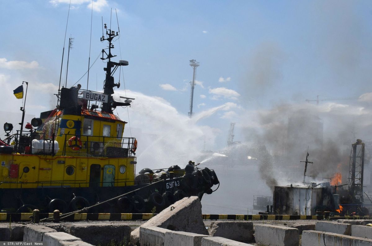 Ostrzelany port w Odessie