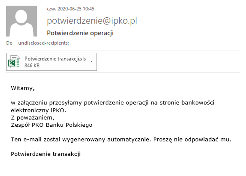 Mail od oszustów. (PKO BP)