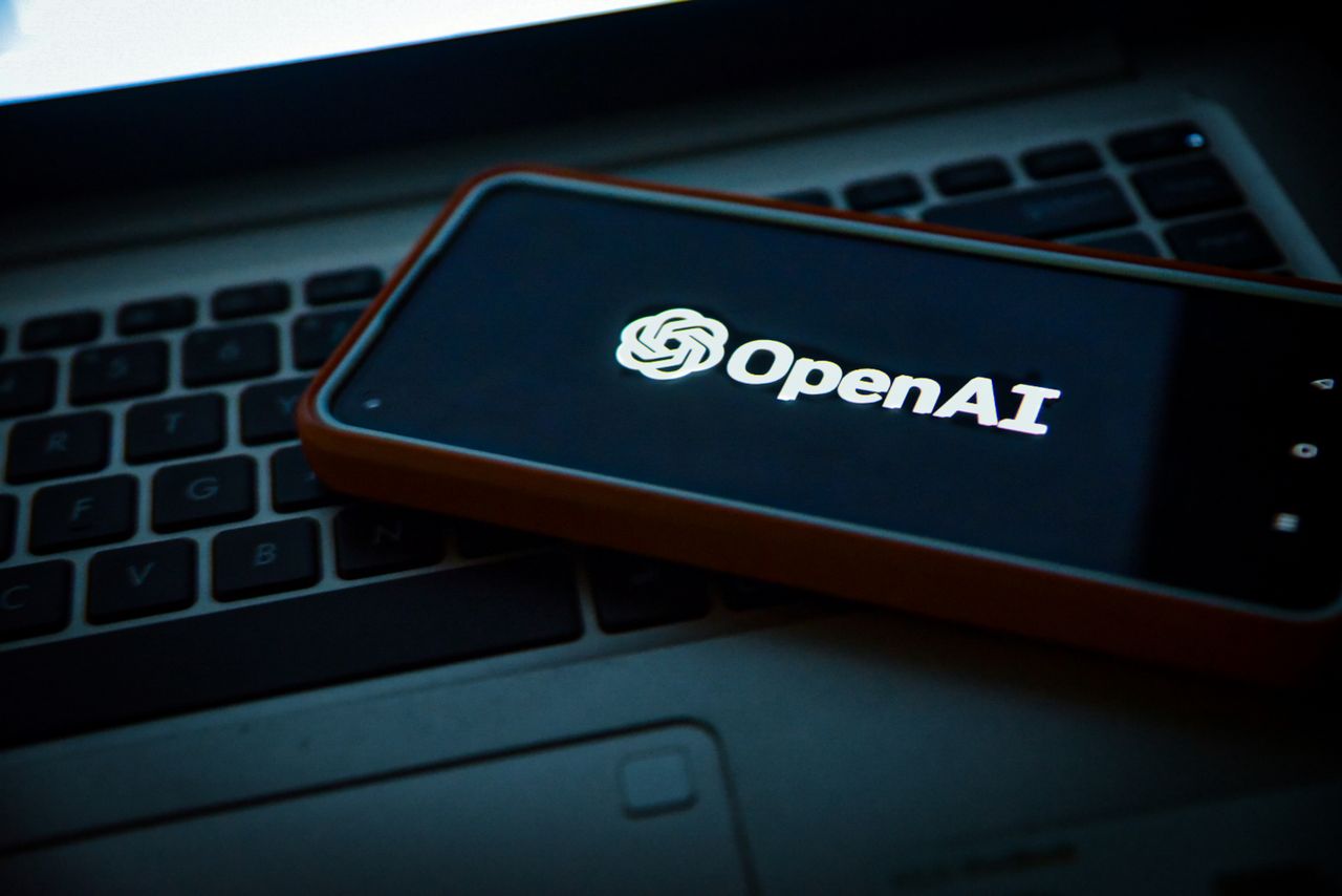 Open AI logo on a smartphone