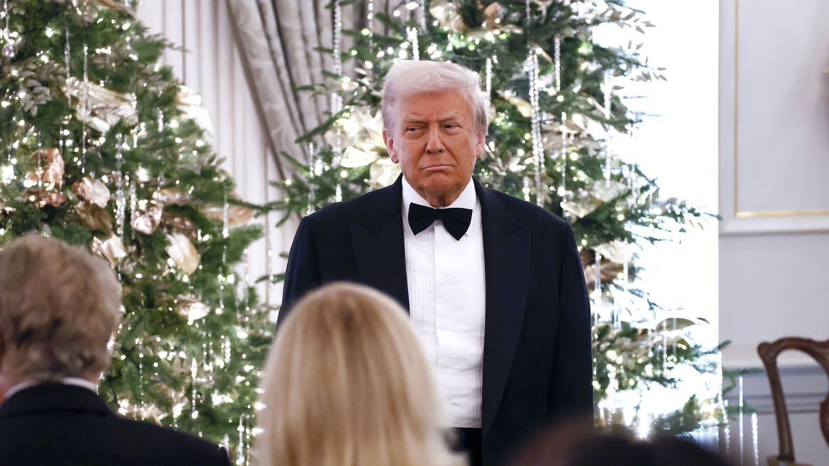 WASHINGTON, DC - DECEMBER 06: U.S. President Donald Trump attends the 48th Kennedy Center Honors Medallion Reception at the U.S. Department of State on December 06, 2025 in Washington, DC. (Photo by Paul Morigi/Getty Images)