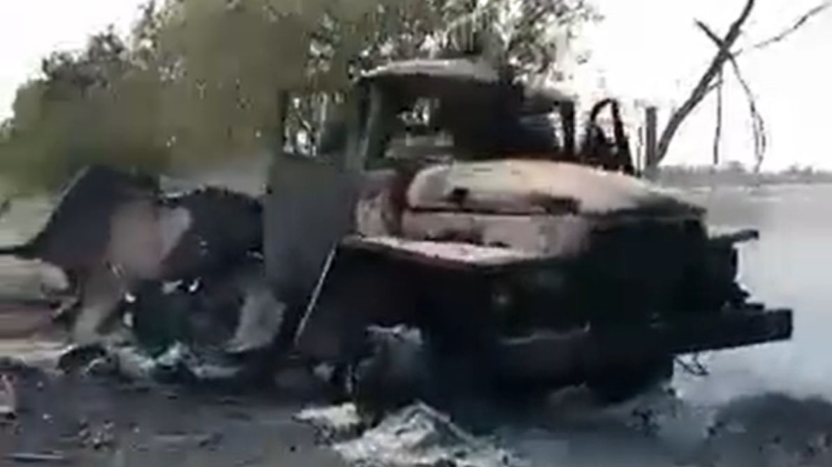 Z rosyjskiego konwoju w okolicach Zaporoża zostały tylko zgliszcza