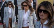 Uśmiechnięta Melania Trump (?) na lotnisku w Helsinkach