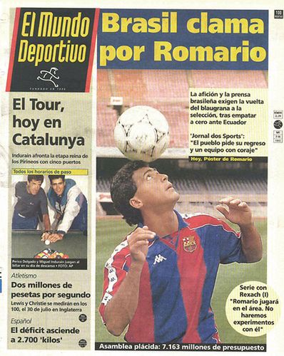 Romario zaprezentowany na Camp Nou