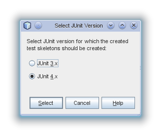 Wybór wersji JUnit