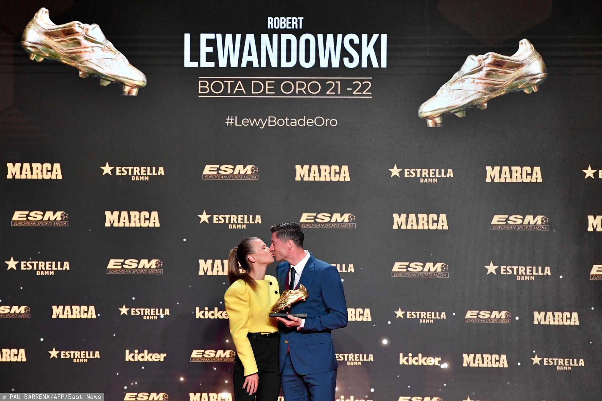 Anna i Robert Lewandowscy na gali Złotego Buta