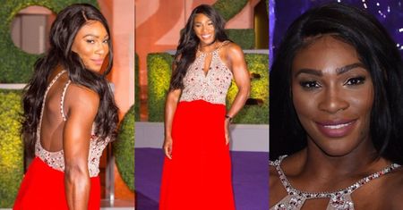 Umięśniona Serena Williams w błyszczącej sukni (ZDJĘCIA)