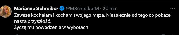 Marianna Schreiber oznajmiła, że wciąż kocha męża