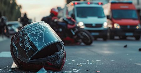 Wypadek z udziałem motocyklisty na ulicy Słowackiego w Radomiu