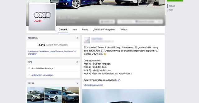 Na Facebooku obiecują... nowe Audi S7