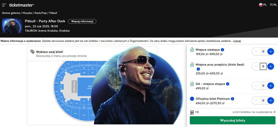 Pitbull docenił Polskę. Ile kosztują bilety na koncert?