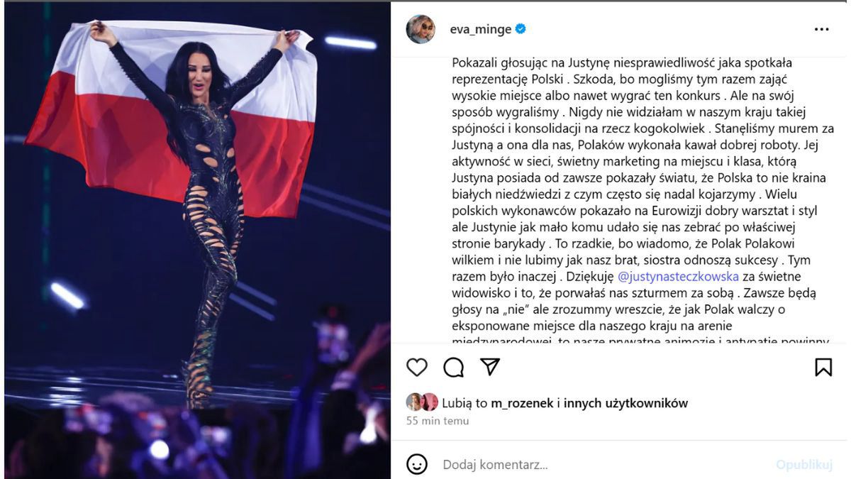 Ewa Minge oceniła finał Eurowizji 2025