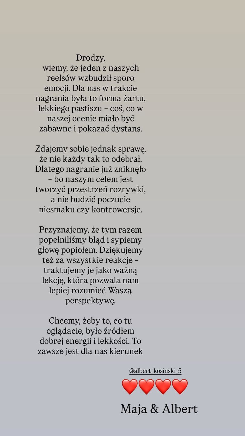 Oświadczenie Mai Bohosiewicz