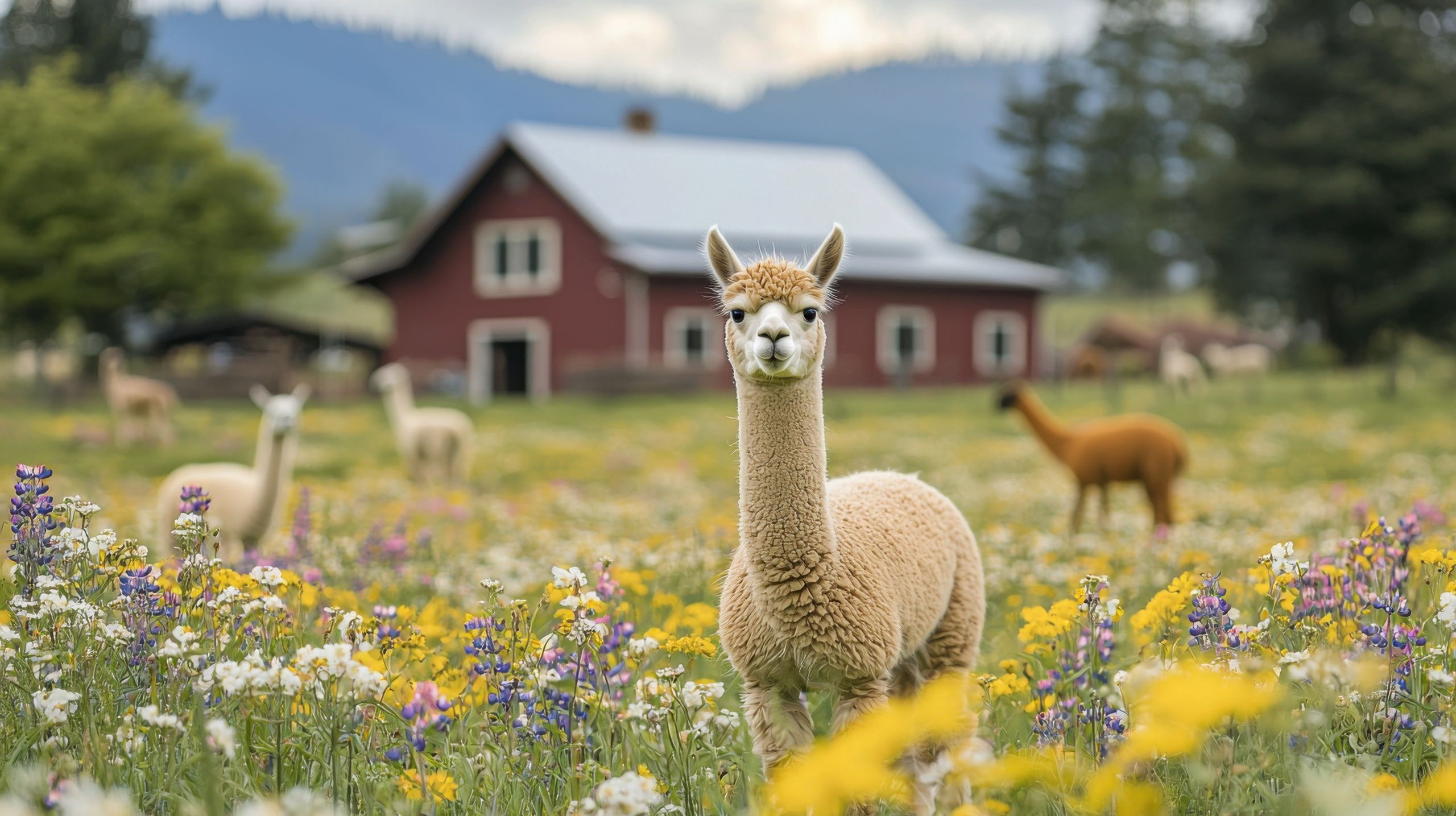Adorable alpaca standing in a vibrant field of wildflowers, a rustic barn in the background. A peaceful, idyllic farm scene.
Adorable alpaca standing in a vibrant field of wildflowers, a rustic barn in the background. A peaceful, idyllic farm scene.
alpaca, alpaca farm, wildflowers, field of flowers, farm animals, farm scene, rural, countryside, barn, red barn, rustic, serene, peaceful, idyllic, fluffy, cute, adorable, nature, outdoors, spring, summer, flower meadow, animal portrait, wildlife, animals, alpaca, alpaca farm, wildflowers, field of flowers, farm animals, farm scene, rural, countryside, barn, red barn, rustic, serene, peaceful, idyllic, fluffy, cute, adorable, nature, outdoors, spring, summer, flower meadow, animal portrait, wildlife, animals