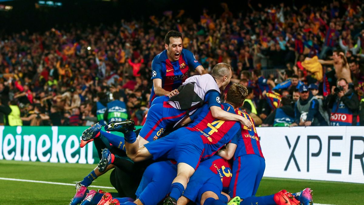 Radość piłkarzy Barcelony po strzelonym golu