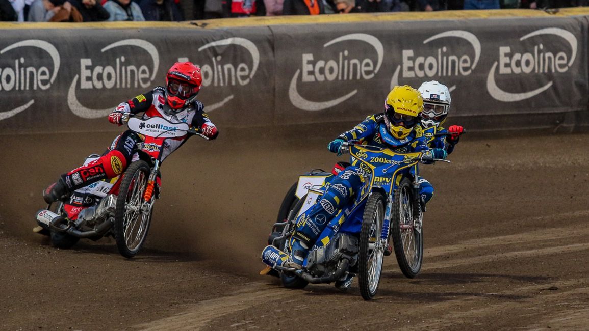 Na zdjęciu od lewej: Andrzej Lebiediew, Nicki Pedersen i Max Fricke